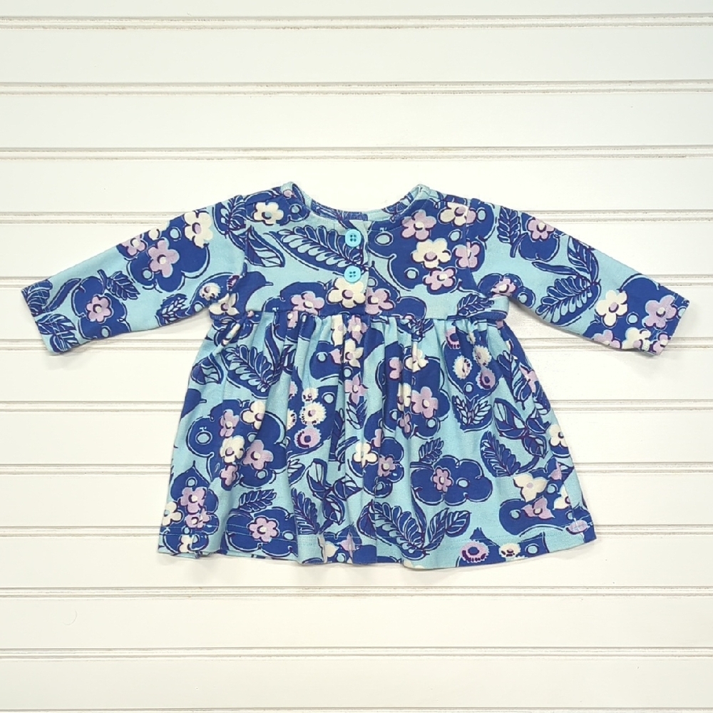 Hanna Andersson Blue Floral Kids Casual Dress